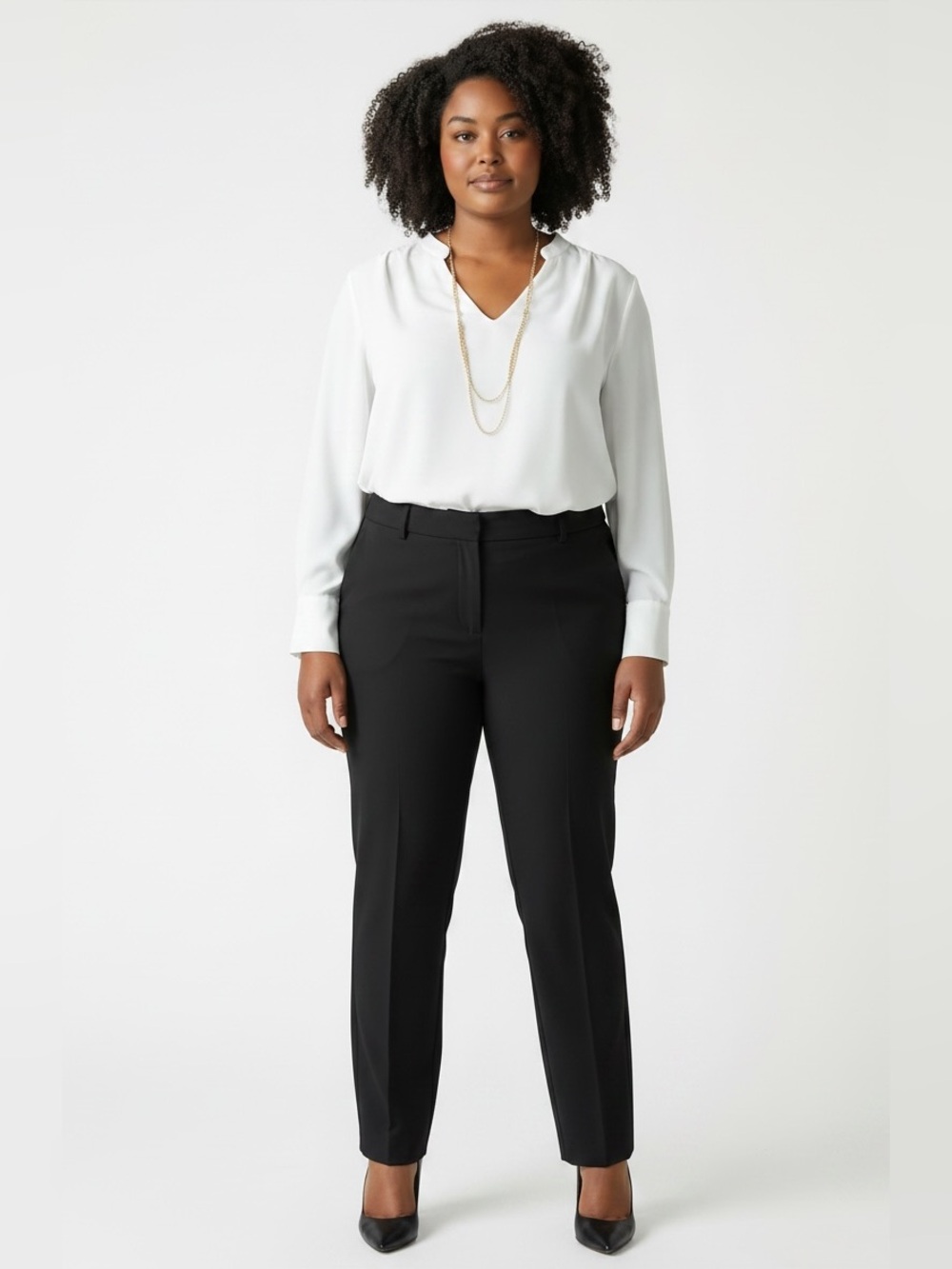 Ann Taylor Black Straight-Leg Dress Pants